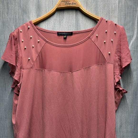 🇺🇸 Adrienne Vittadini Pink Women's blouse size XL - Picture 3 of 7